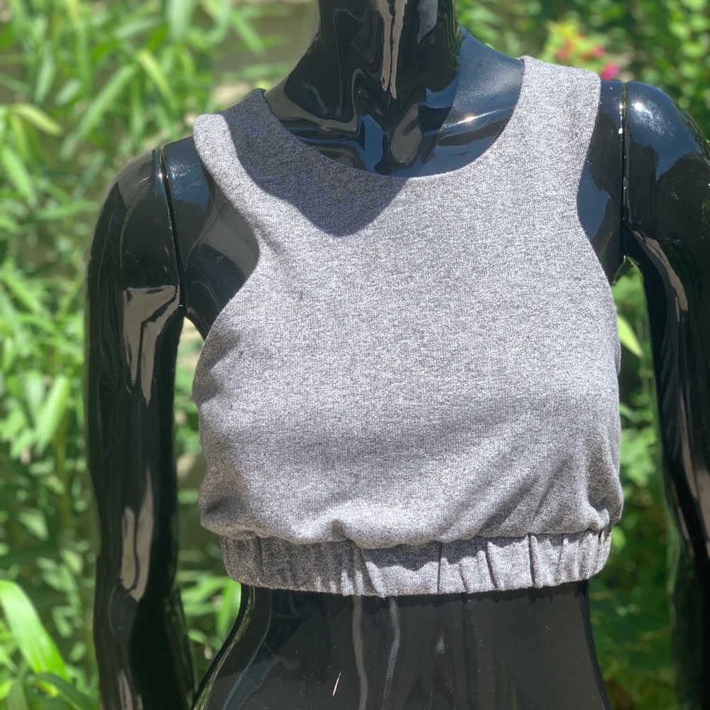 Grey Sporty Crop Top